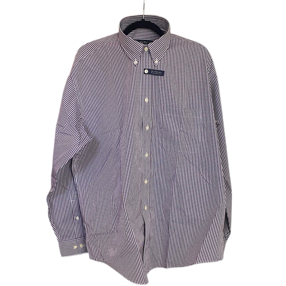 Joseph & Feiss Men's Gingham Long Sleeve Shirt - Brown and Light Purple